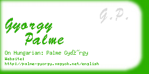 gyorgy palme business card